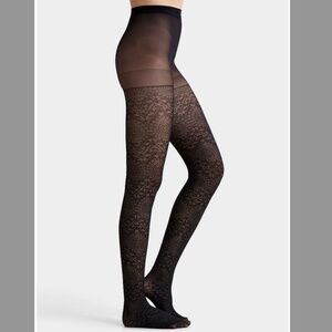 Pretty Polly black Boho pattern tights NWT